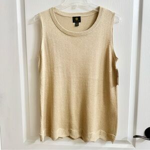 JM Collection Shimmering Gold Tank Top